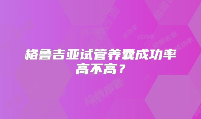 格鲁吉亚试管养囊成功率高不高?
