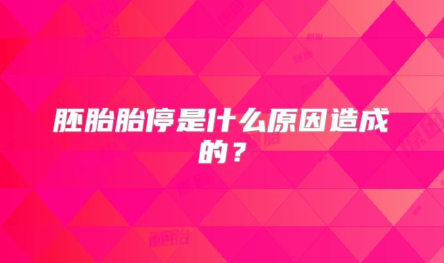 胚胎胎停是什么原因造成的？