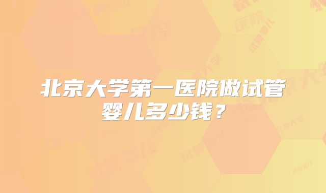 北京大学第一医院做试管婴儿多少钱?