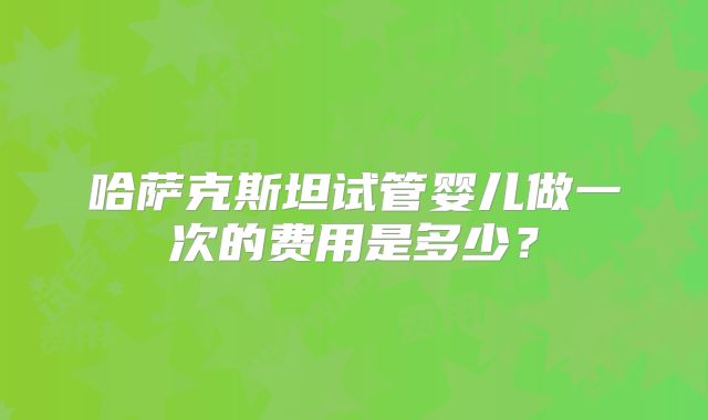 哈萨克斯坦试管婴儿做一次的费用是多少？