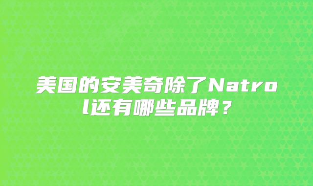 美国的安美奇除了Natrol还有哪些品牌?