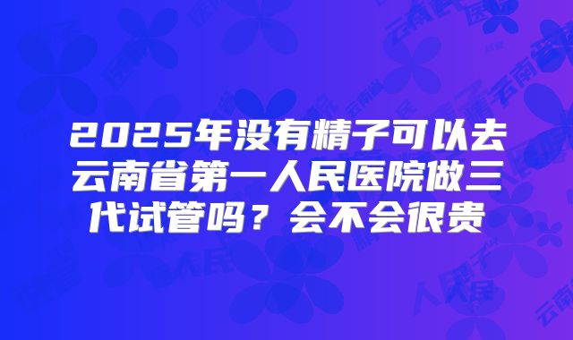 2025年没有精子可以去云南省第一人民医院做三代试管吗?会不会很贵