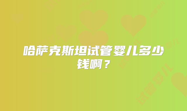 哈萨克斯坦试管婴儿多少钱啊？
