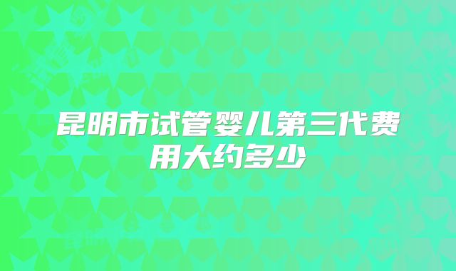 昆明市试管婴儿第三代费用大约多少