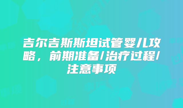 吉尔吉斯斯坦试管婴儿攻略,前期准备/治疗过程/注意事项