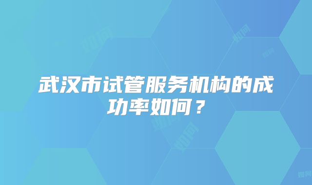 武汉市试管服务机构的成功率如何?
