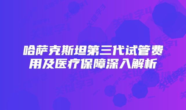 哈萨克斯坦第三代试管费用及医疗保障深入解析
