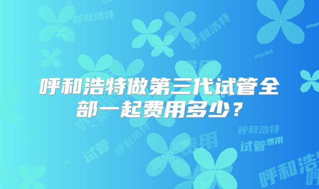 呼和浩特做第三代试管全部一起费用多少？