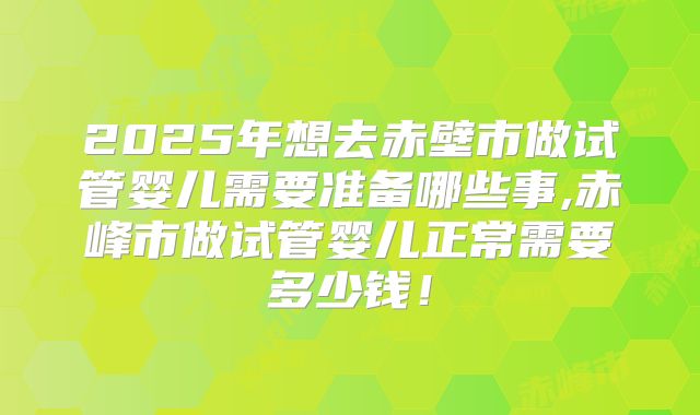 2025年想去赤壁市做试管婴儿需要准备哪些事,赤峰市做试管婴儿正常需要多少钱！