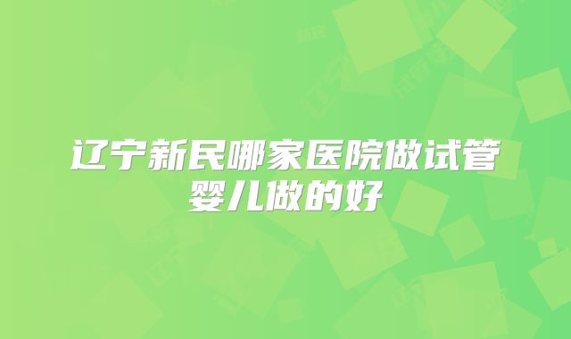 辽宁新民哪家医院做试管婴儿做的好