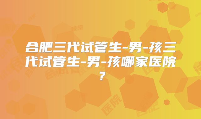 合肥三代试管生-男-孩三代试管生-男-孩哪家医院？
