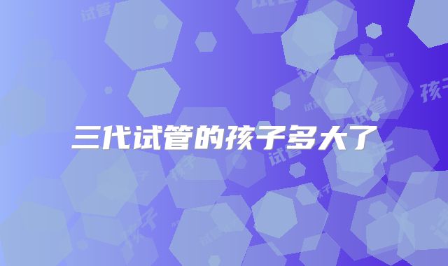 三代试管的孩子多大了