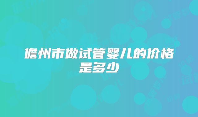 儋州市做试管婴儿的价格是多少