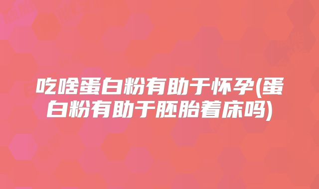 吃啥蛋白粉有助于怀孕(蛋白粉有助于胚胎着床吗)