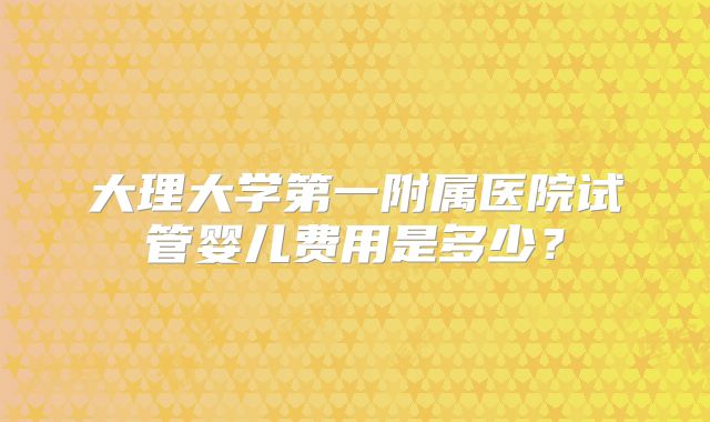 大理大学第一附属医院试管婴儿费用是多少？