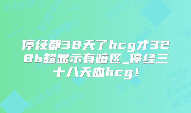 停经都38天了hcg才328b超显示有暗区_停经三十八天血hcg！