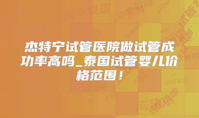 杰特宁试管医院做试管成功率高吗_泰国试管婴儿价格范围!