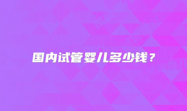 国内试管婴儿多少钱？