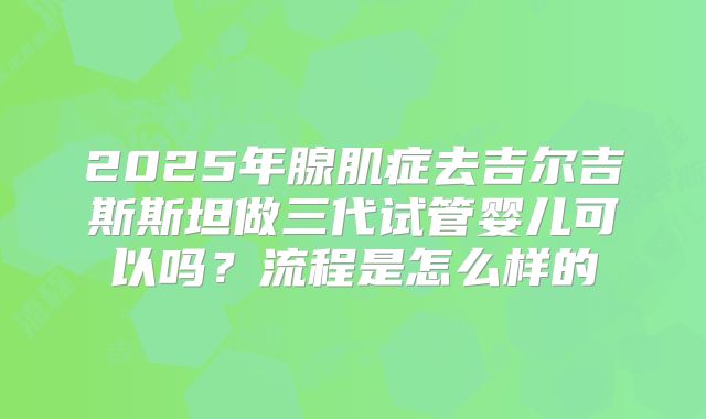 2025年腺肌症去吉尔吉斯斯坦做三代试管婴儿可以吗?流程是怎么样的