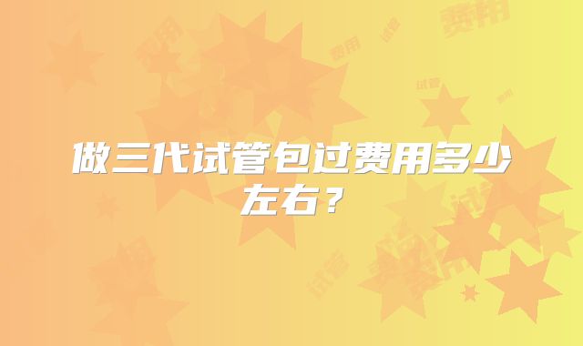 做三代试管包过费用多少左右？
