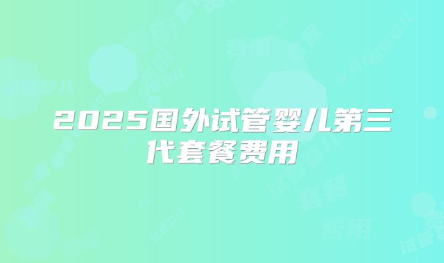 2025国外试管婴儿第三代套餐费用