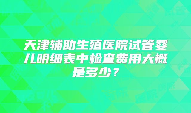 天津辅助生殖医院试管婴儿明细表中检查费用大概是多少？