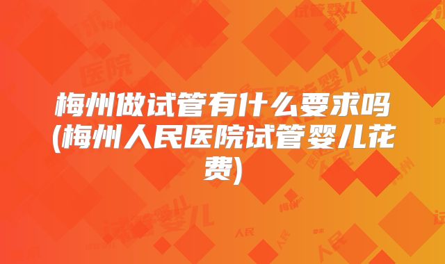 梅州做试管有什么要求吗(梅州人民医院试管婴儿花费)
