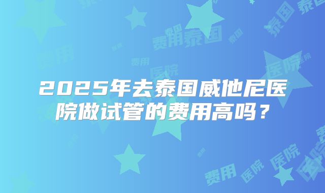 2025年去泰国威他尼医院做试管的费用高吗?
