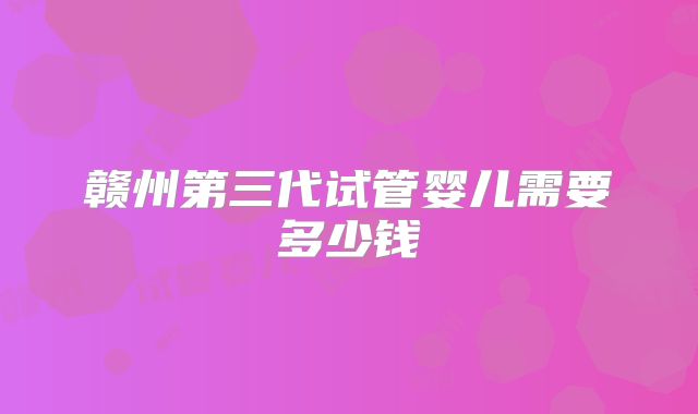 赣州第三代试管婴儿需要多少钱