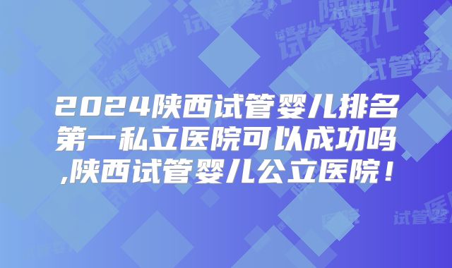 2024陕西试管婴儿排名第一私立医院可以成功吗,陕西试管婴儿公立医院！