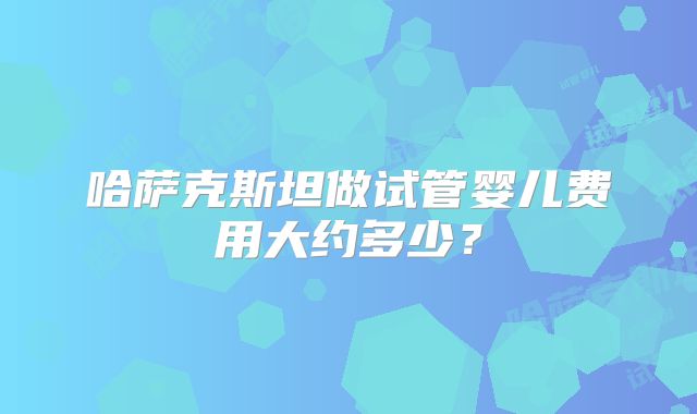 哈萨克斯坦做试管婴儿费用大约多少?