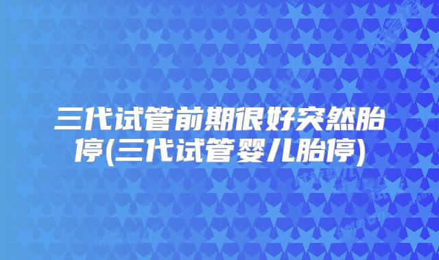 三代试管前期很好突然胎停(三代试管婴儿胎停)