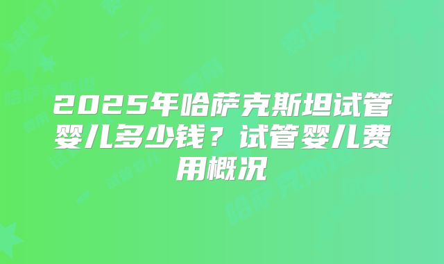 2025年哈萨克斯坦试管婴儿多少钱？试管婴儿费用概况