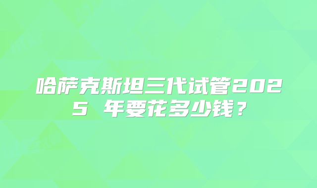 哈萨克斯坦三代试管2025 年要花多少钱？