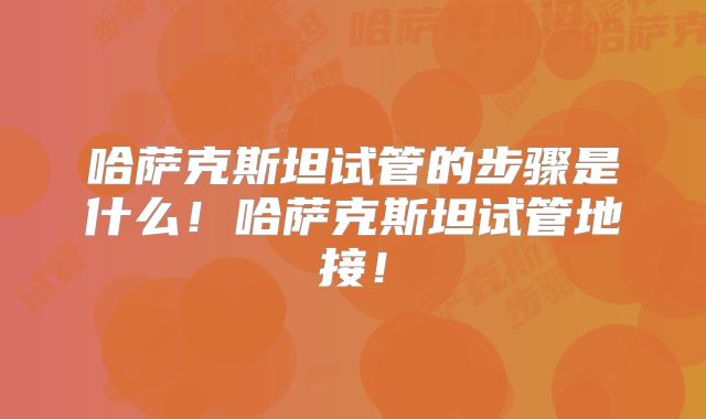 哈萨克斯坦试管的步骤是什么！哈萨克斯坦试管地接！