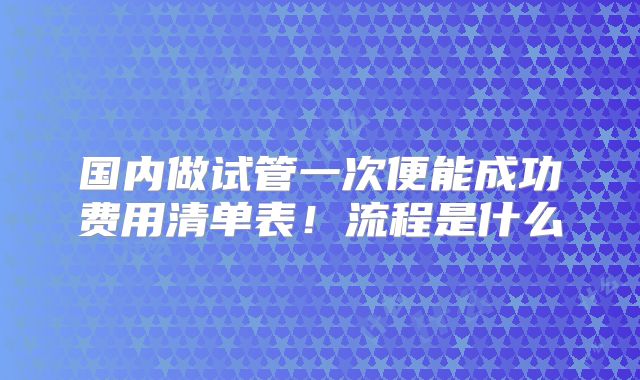 国内做试管一次便能成功费用清单表！流程是什么