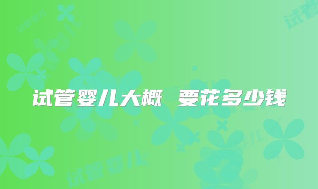 试管婴儿大概 要花多少钱