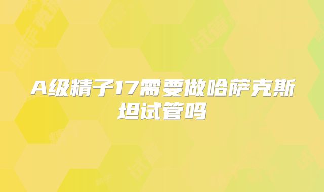 A级精子17需要做哈萨克斯坦试管吗