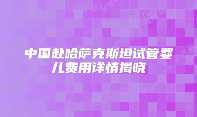 中国赴哈萨克斯坦试管婴儿费用详情揭晓