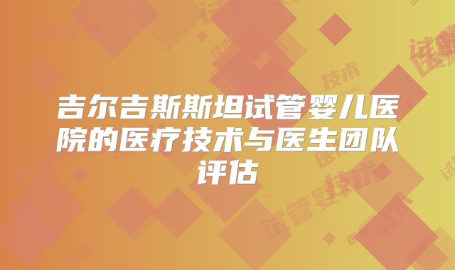 吉尔吉斯斯坦试管婴儿医院的医疗技术与医生团队评估