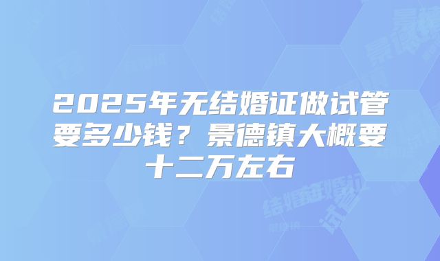 2025年无结婚证做试管要多少钱?景德镇大概要十二万左右