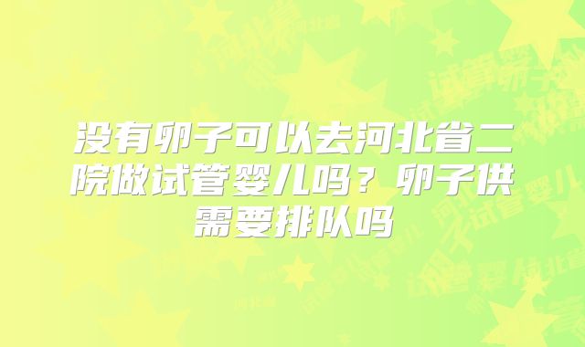 没有卵子可以去河北省二院做试管婴儿吗？卵子供需要排队吗