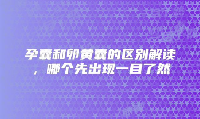 孕囊和卵黄囊的区别解读，哪个先出现一目了然