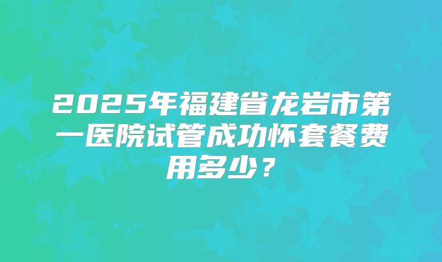 2025年福建省龙岩市第一医院试管成功怀套餐费用多少？