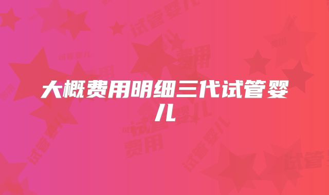 大概费用明细三代试管婴儿