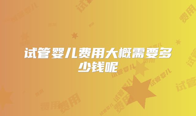 试管婴儿费用大概需要多少钱呢