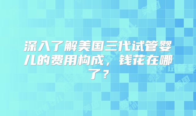 深入了解美国三代试管婴儿的费用构成，钱花在哪了？