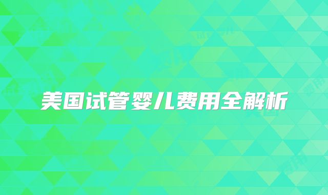 美国试管婴儿费用全解析
