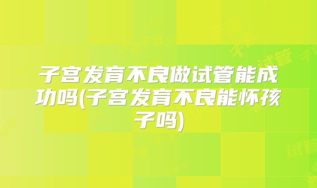 子宫发育不良做试管能成功吗(子宫发育不良能怀孩子吗)
