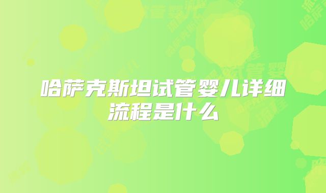 哈萨克斯坦试管婴儿详细流程是什么
